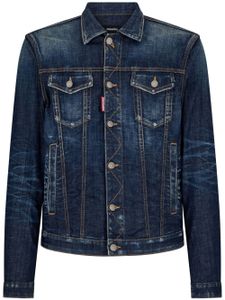 DSQUARED2 veste en jean à effet usé - Bleu