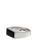 Tom Wood bague Peaky 925 ornée d'onyx - Argent