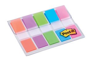 Post-it Index, ft 11,9X43,2 mm, blister met 5 kleuren, 20 tabs per kleur