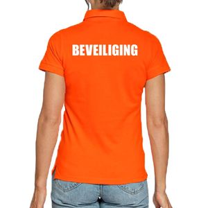 Beveiliging poloshirt oranje voor dames