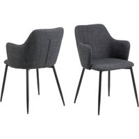Giga Meubel Eetkamerstoel Sebastien Basel Met Armleuning Donkergrijs - Giga Living - Giga