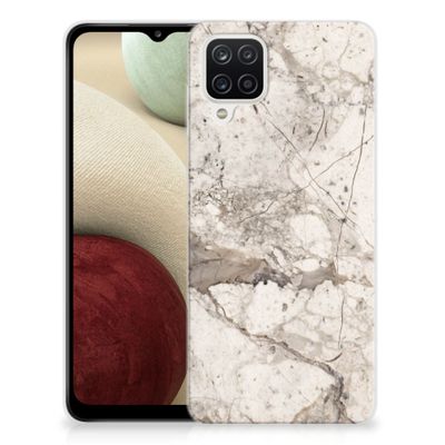 Samsung Galaxy A12 TPU Siliconen Hoesje Marmer Beige Samsung Galaxy A12 TPU Siliconen Hoesje Marmer Beige