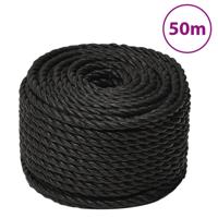 Werktouw 14 mm 50 m polypropeen zwart