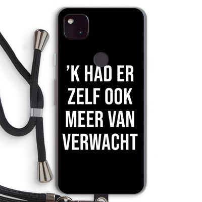 Meer verwacht - Zwart: Pixel 4a 5G Transparant Hoesje met koord