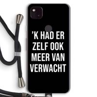 Meer verwacht - Zwart: Pixel 4a 5G Transparant Hoesje met koord