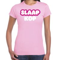 Verkleed T-shirt voor dames - slaapkop - roze - carnaval - foute party