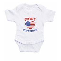 First Amerika supporter rompertje wit babies 92 (18-24 maanden)  -