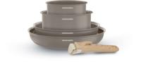 Kookgereiset - Geschikt voor alle kookplaten inclusief inductie - ARTHUR MARTIN - AM9192 - Aluminium met keramische coating - 5-delig - Taupe