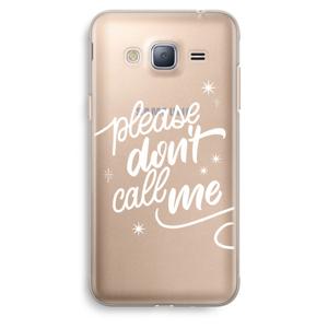 Don't call: Samsung Galaxy J3 (2016) Transparant Hoesje