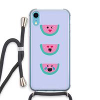 Smiley watermeloen: iPhone XR Transparant Hoesje met koord Smiley watermeloen: iPhone XR Transparant Hoesje met koord