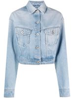 Off-White veste en jean à coupe crop - Bleu - thumbnail