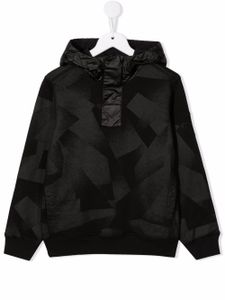 Stone Island Junior hoodie à imprimé géométrique - Noir