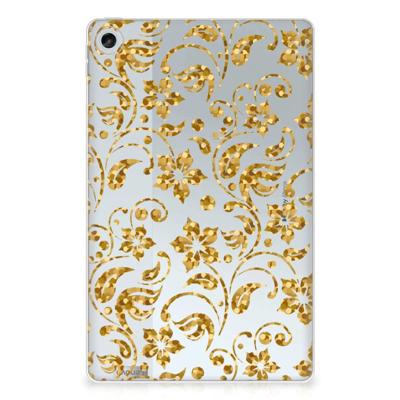 Lenovo Tab M10 Plus (3e generatie) | Siliconen hoesje | Gouden Bloemen Lenovo Tab M10 Plus (3e generatie) | Siliconen hoesje | Gouden Bloemen