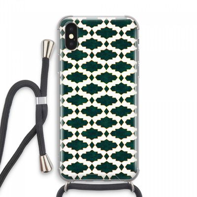 Moroccan tiles: iPhone XS Max Transparant Hoesje met koord