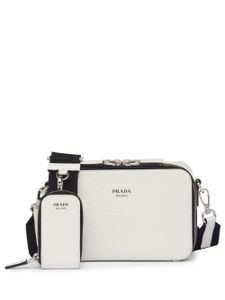 Prada sac porté épaule Brique à logo imprimé - Blanc