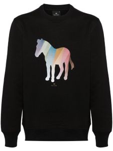 PS Paul Smith sweat en coton à imprimé zébré - Noir