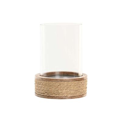 Kaarshouder Home ESPRIT Bruin Natuurlijk Kristal Touw Mangohout