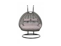 HOME DELUXE Hangstoel met frame Twin (Grijs)