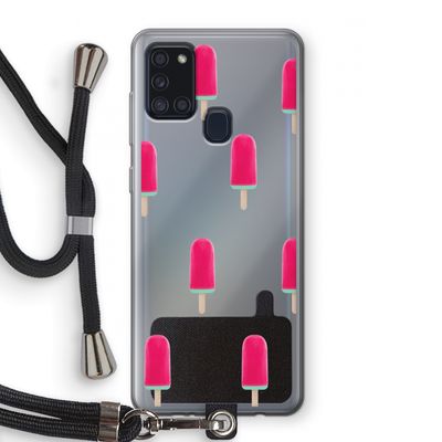 Waterijsje: Samsung Galaxy A21s Transparant Hoesje met koord