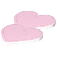 Feest servetten - 32x - hart - roze - 3 laags - 33 x 33 cm - Valentijn