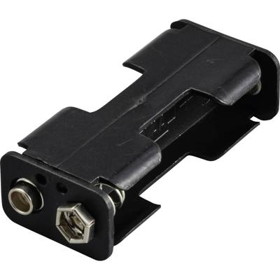 TRU COMPONENTS TC-13220508 Batterijhouder Aantal cellen: 2 AA (penlite) Drukknopaansluiting (l x b x h) 60 x 17 x 26 mm