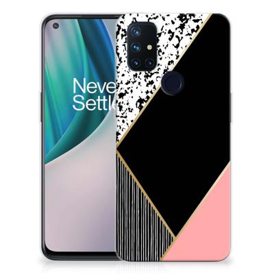 OnePlus Nord N10 5G | TPU Hoesje | Zwart Roze Vormen