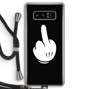 Middle finger black: Samsung Galaxy Note 8 Transparant Hoesje met koord