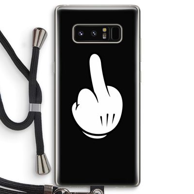 Middle finger black: Samsung Galaxy Note 8 Transparant Hoesje met koord