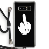 Middle finger black: Samsung Galaxy Note 8 Transparant Hoesje met koord