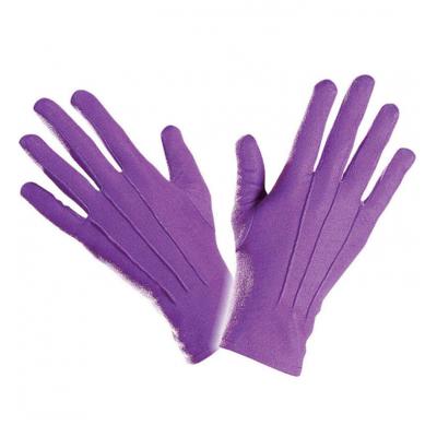 Verkleed handschoenen Clown - paars - one size - clown thema accessoires