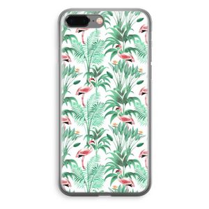 Flamingo bladeren: iPhone 8 Plus Transparant Hoesje