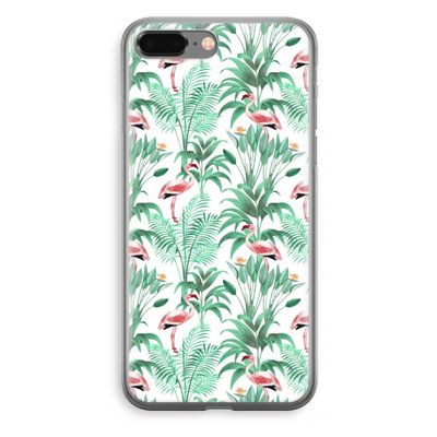 Flamingo bladeren: iPhone 8 Plus Transparant Hoesje
