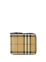 Burberry checked zipped wallet - Marron