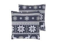 LIVARNO Set van 2 fleece kussenslopen 60 x 50 cm (Herten blauw)