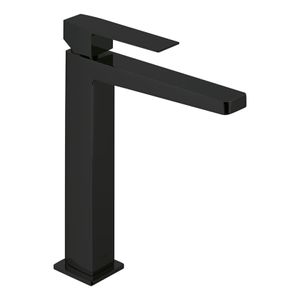 Wastafelkraan Tres Slim | Opbouw | Mengkraan | Hoog model | 1-hendel | Vierkant | Zwart mat