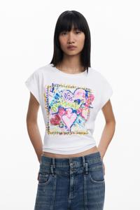 Art vierkant T-shirt - WHITE - S