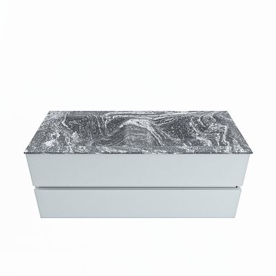 MONDIAZ VICA-DLUX 120cm badmeubel onderkast Clay 2 lades. Inbouw wastafel CLOUD dubbel zonder kraangat, kleur Lava.