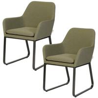 Exotan Plaza Tuin Fauteuil - Aluminium - Groen - Set van 2 - thumbnail