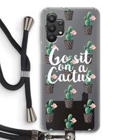 Cactus quote: Samsung Galaxy A32 5G Transparant Hoesje met koord