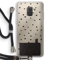 Kleine kattenkopjes: Samsung Galaxy A8 (2018) Transparant Hoesje met koord