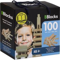 BBlocks Bouwplankjes - 100 Plankjes - Naturel Hout - thumbnail