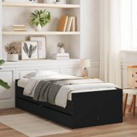 Bedframe met lades zwart 75x190 cm Small Single