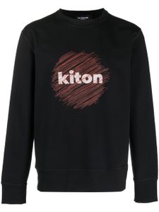 Kiton sweat en coton stretch à logo imprimé - Noir