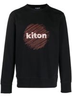 Kiton sweat en coton stretch à logo imprimé - Noir - thumbnail