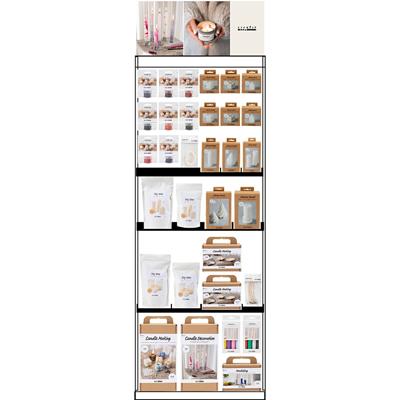 Creativ Company Vloerdisplay, gemonteerd, category, kaarsen maken, h: 1580 mm, l: 600 mm, b: 400 mm, 143 eenh./ 1 stuk
