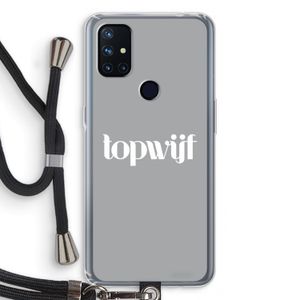 Topwijf Grijs Wit: OnePlus Nord N10 5G Transparant Hoesje met koord