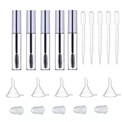 5st 12ml lege Mascara Tube met wimper Wand + 5st trechters en overdracht pipetten Set voor Castor olie DIY Container Set