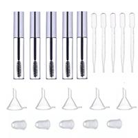 5st 12ml lege Mascara Tube met wimper Wand + 5st trechters en overdracht pipetten Set voor Castor olie DIY Container Set