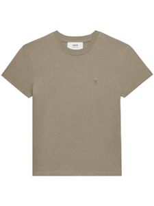 AMI Paris t-shirt en coton à broderies - Tons neutres