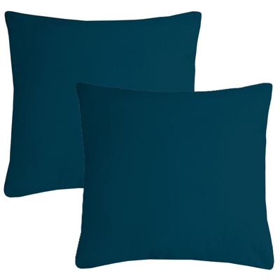 Stof Textile sierkussen Nelson - 2x - petrol blauw - 60 x 60 cm - bank kussens - polyester
